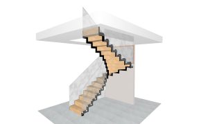 wizualizacja schodów metalowych zyzgzak