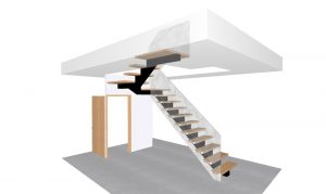 wizualizacja 3d schodów metalowych